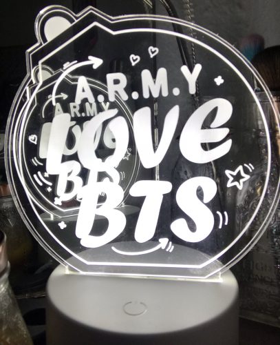 BTS ARMY Love Night Light Lamp photo review